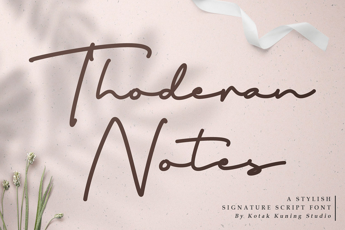 Thoderan Notes - Signature Font, a Script Font by Kotak Kuning Studio (Photo 1 of 9)