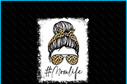 Mom Life Bleached Leopard Messy Bun, a Graphic by Creativeusart (Thumbnail 3 of 4)