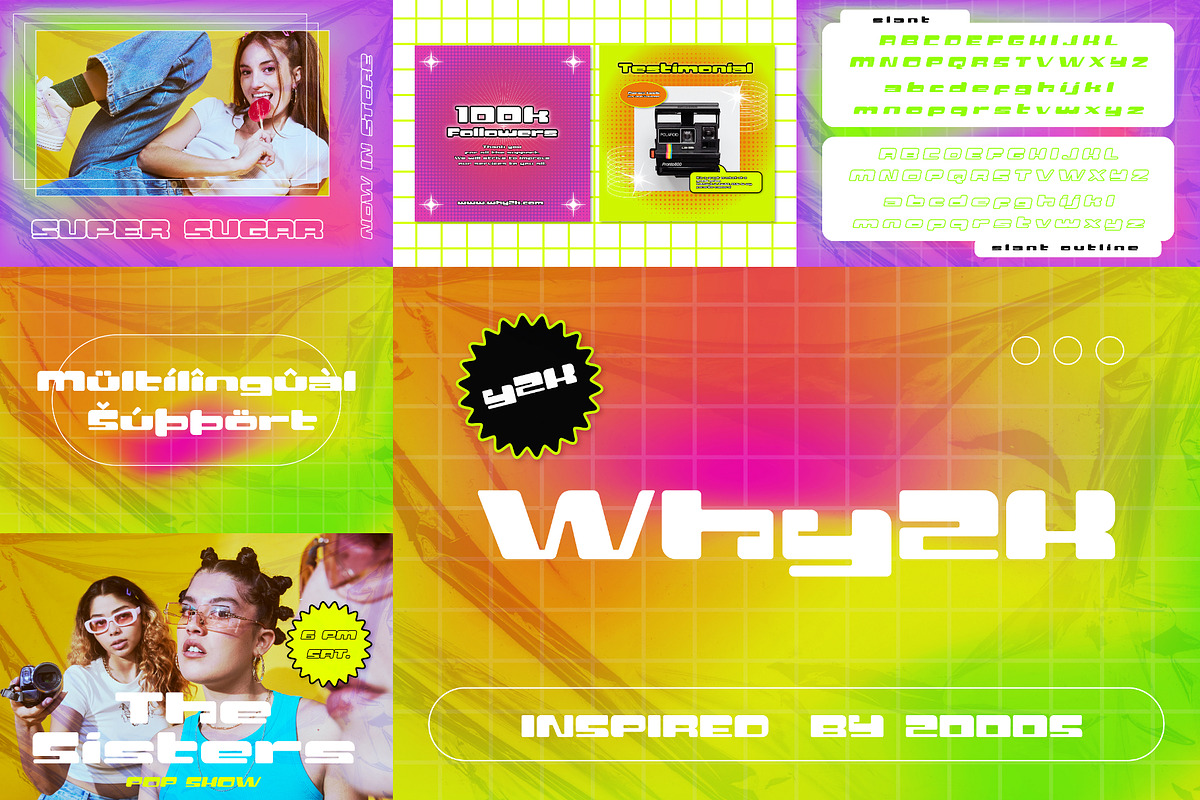 Y2K Font Bundle - 25 Aesthetic Fonts, a Sans Serif Font by HipFonts (Photo 6 of 9)