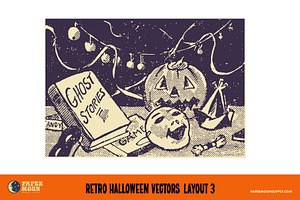 Retro Halloween Pulp Illustration