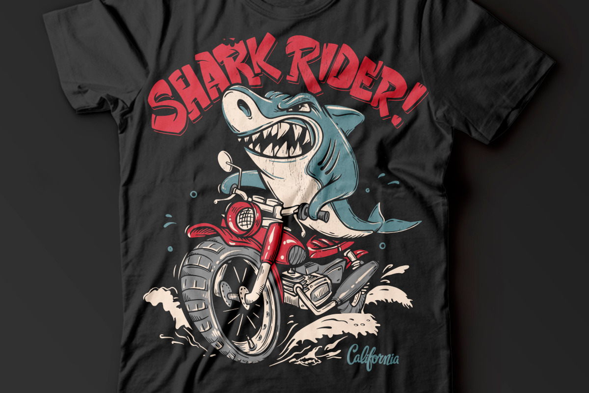 Shark Rider T-Shirt design, a Graphic by Urbanshop (Photo 1 of 4)