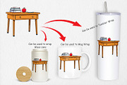 Teacher Desk Clipart, a Graphic by Artnoy (Thumbnail 4 of 5)
