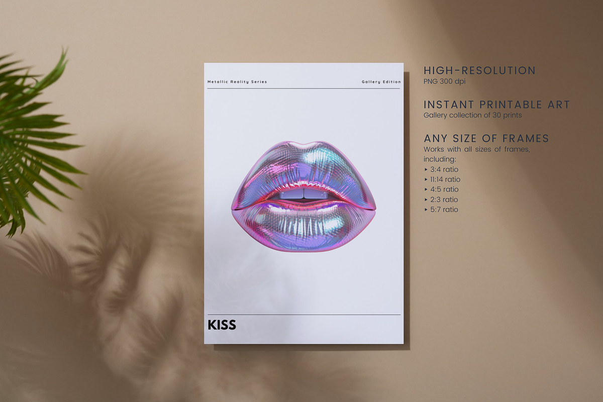Metallic Holographic Art Prints Set, a Decorative Illustration by Artimind Studio (Photo 11 of 11)