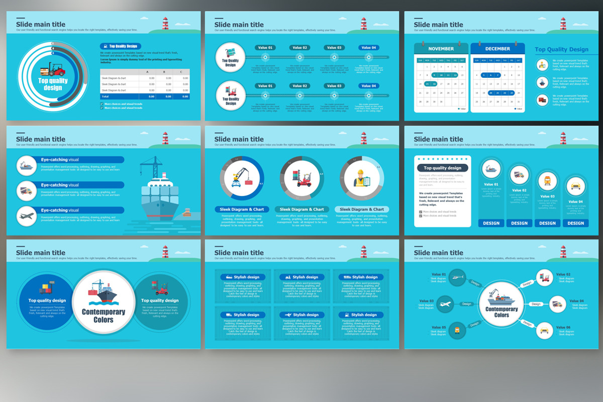 Transportation PowerPoint Template, a Presentation Template by GoodPello