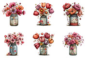 Whimsical Spring Mason Jar Clipart, an Illustration by CreationArt (Thumbnail 2 of 6)