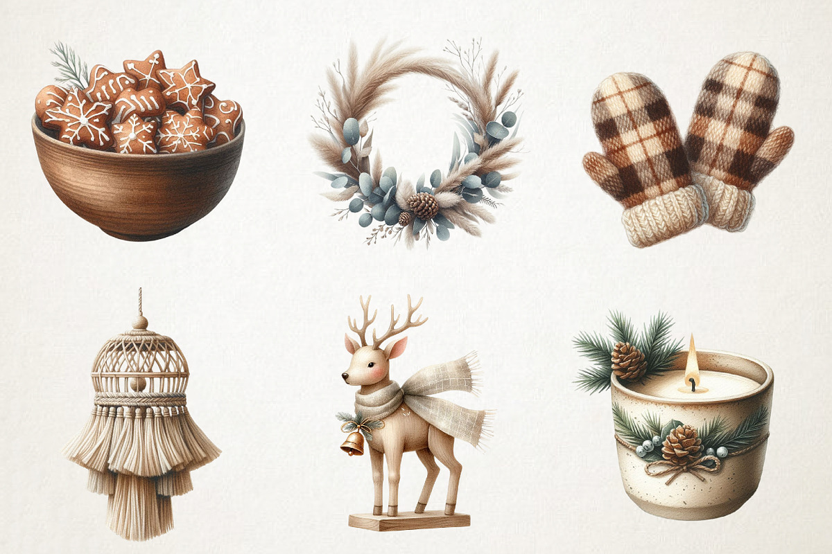 Neutral Christmas Clipart, an Illustration by RobertsArt (Photo 6 of 7)