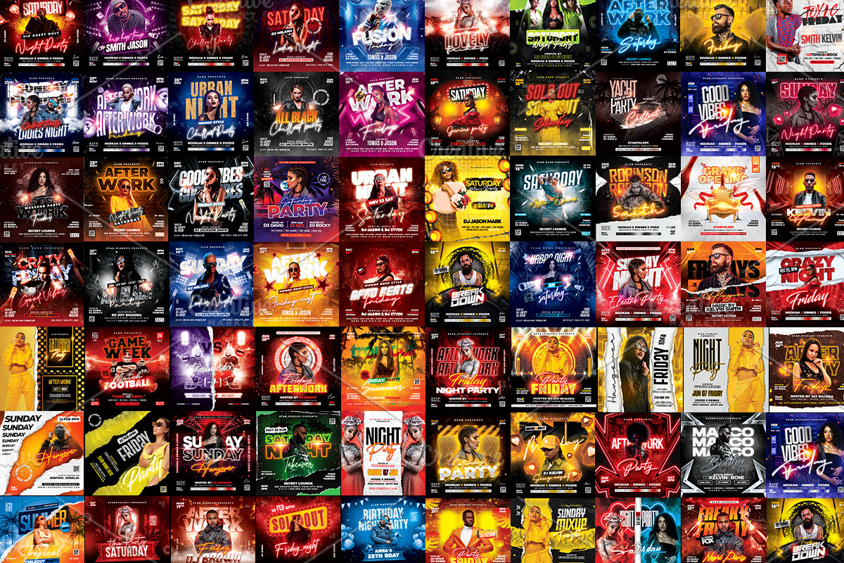 70 Night Club Party Flyer Bundle, a Flyer Template by StarPixles11 (Photo 16 of 16)
