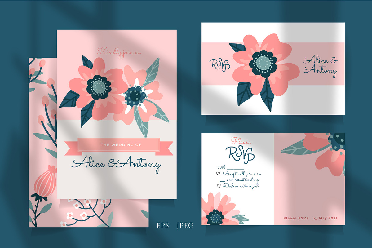 Wild rose wedding collection, an Invitation Template by Lana Sham (Photo 3 of 11)