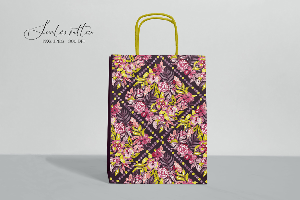 Rich Watercolor Floral Pattern, a Pattern Graphic by SirenaArt (Photo 14 of 17)