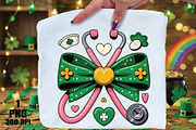 St. Patrick’s Day Nurse Bow PNG, an Illustration by Daily.Designs (Thumbnail 1 of 5)
