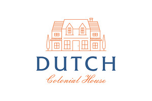 Vintage Dutch Colonial House Logo, a Branding & Logo Template by Buqancreative