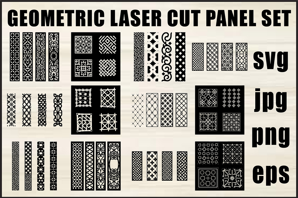 Geometric Pattern Panel Set, an Object Graphic by abu67222 (Photo 1 of 13)