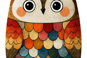 Cute colorful owl doodle illustration, an Animal Photo by José Manuel Gelpi