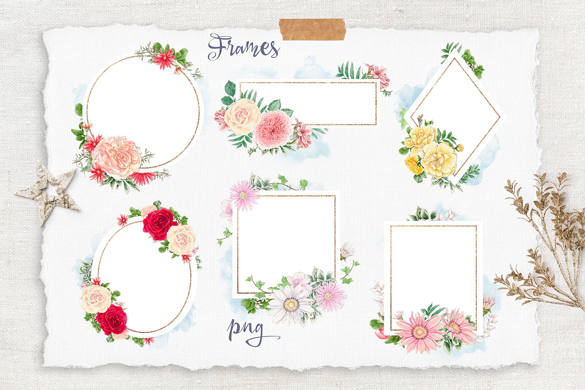 Watercolor Flowers clipart big set, a Decorative Illustration by Yuliya Art (Photo 8 of 16)