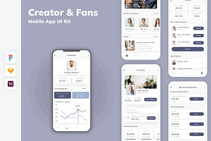 Creator & Fans Mobile App UI Kit, an UI Kit Template by uicube