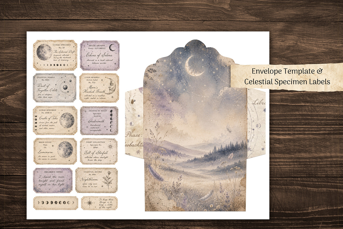 Celestial Printable Journal Kit, a Decorative Illustration by Print Haven Mochi Vintage (Photo 6 of 9)