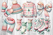 Pastel Christmas Clipart Collection, a Seasonal Illustration by V Design Creator (Thumbnail 6 of 7)