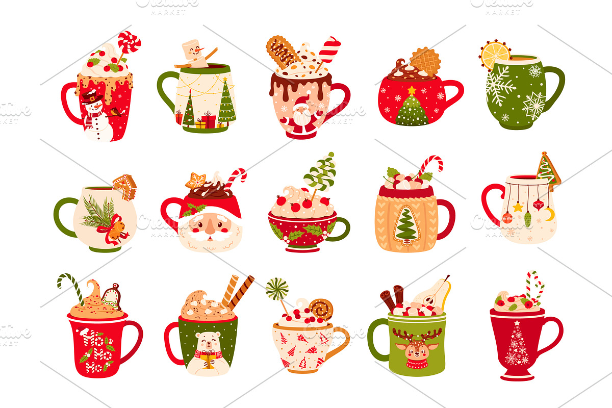 Christmas chocolate eggnog drinks, an Illustration by Buch&Bee