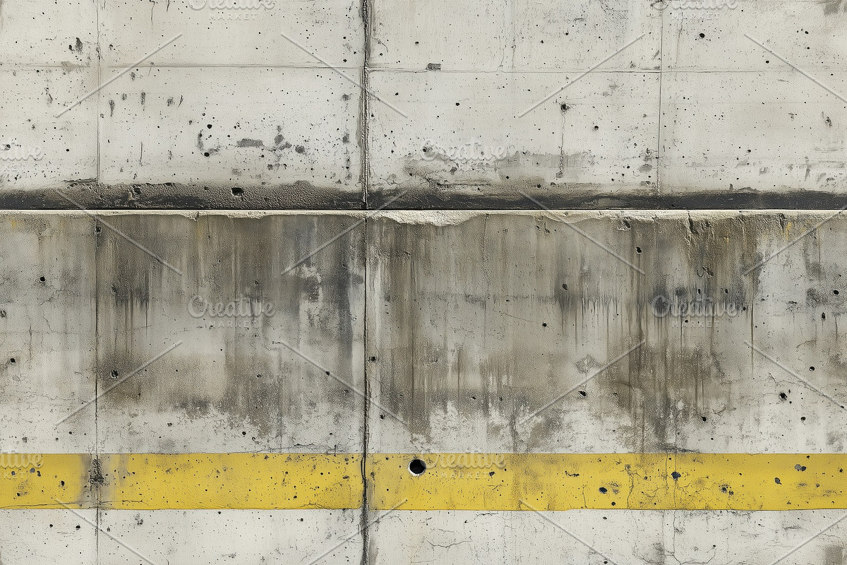 Seamless concrete bunker with industrial military markings textured ...