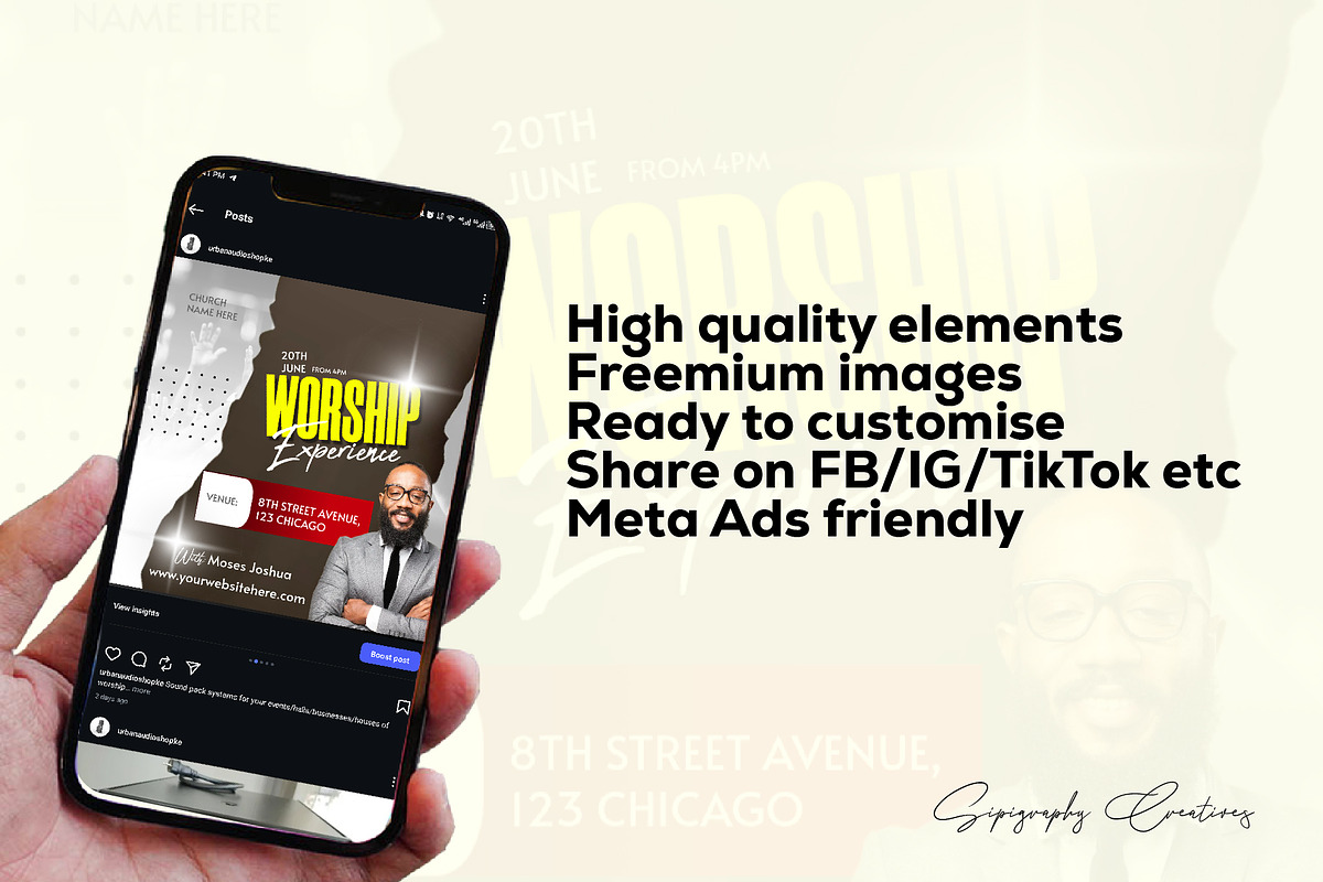Worship Experience Church Template, a Social Media Template by Sipi_Graphics (Photo 2 of 3)
