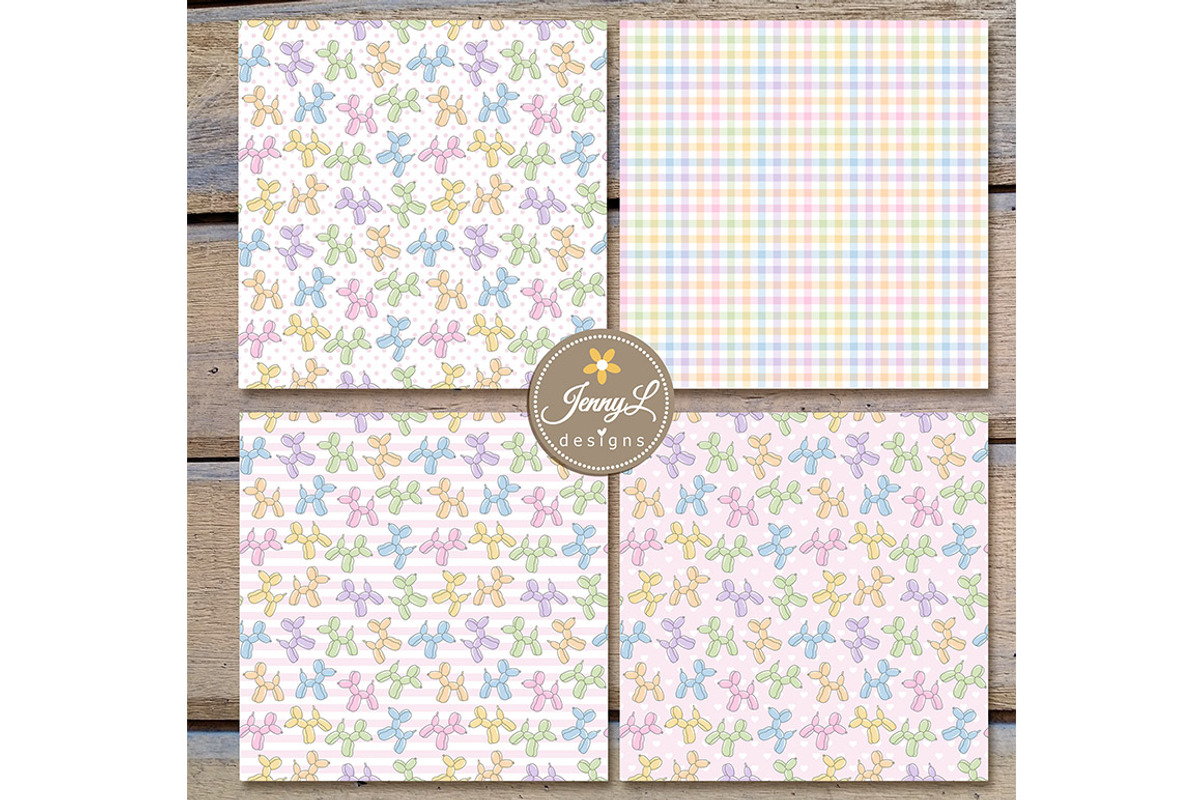 Balloon Dog SEAMLESS Digital Papers, a Graphic by JennyL Designs (Photo 6 of 6)