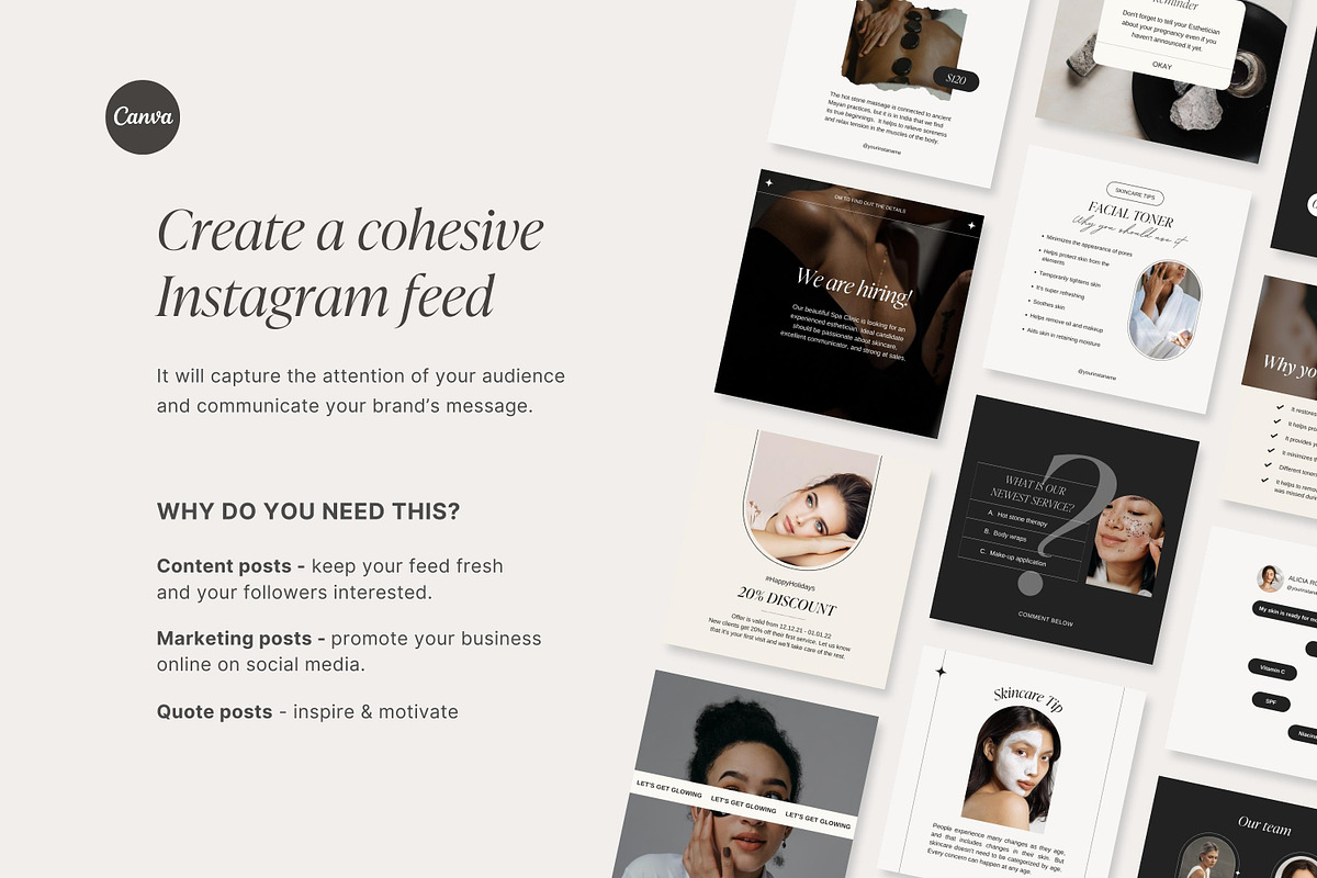 Esthetician Instagram templates, a Social Media Template by LiliesandBerries (Photo 5 of 22)