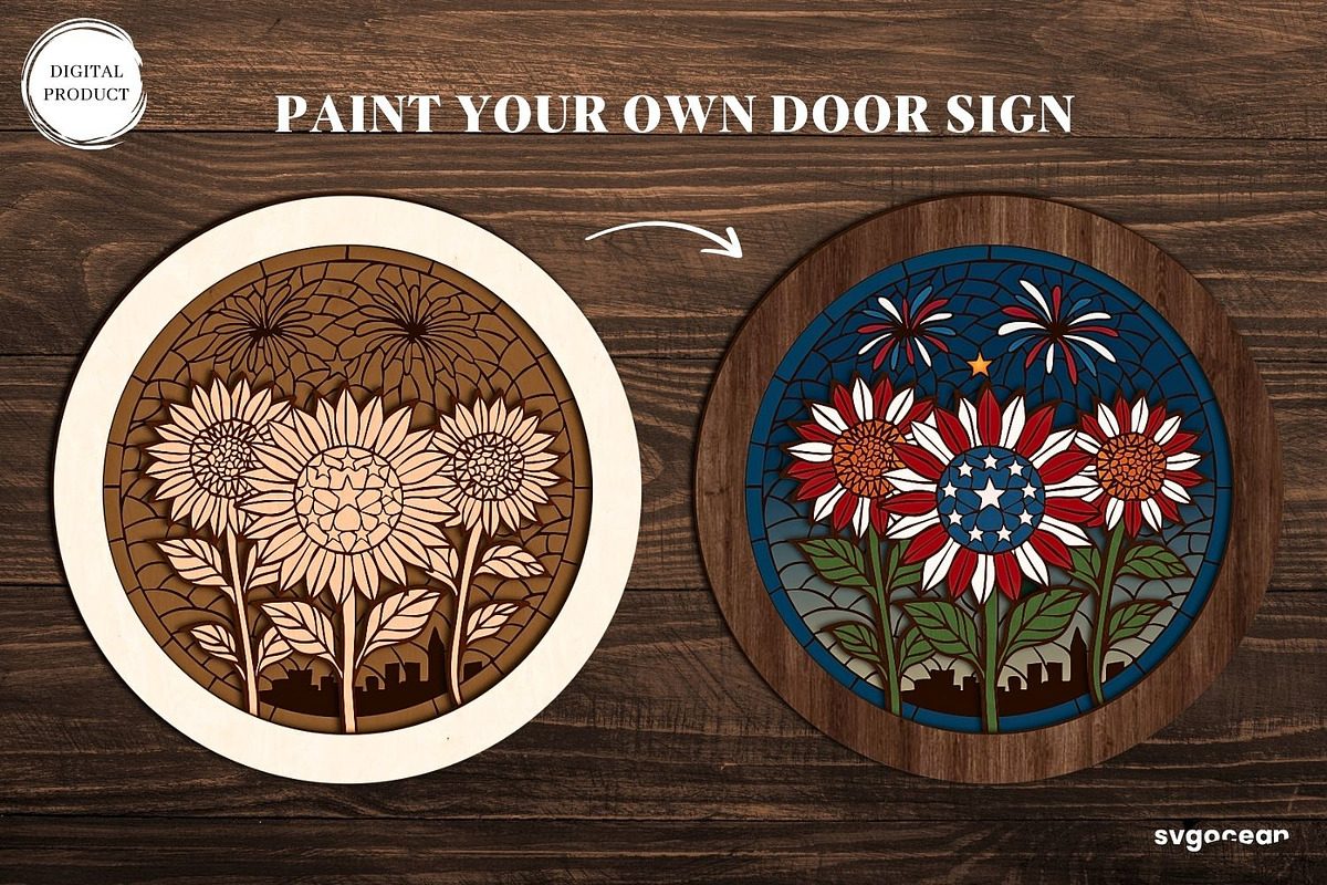 Patriotic Door Sign Bundle, a Decorative Illustration by svgocean (Photo 15 of 16)