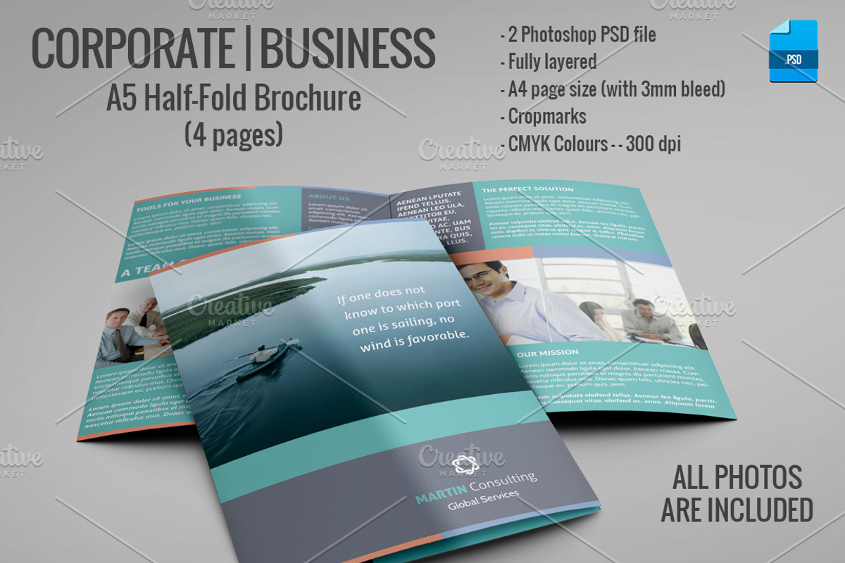 A5 Half-Fold Brochure (4 pages), a Brochure Template by Illusiongraphic (Photo 1 of 5)