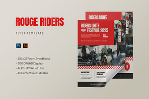 Rouge Riders - Flyer Template, a Flyer Template by StreaksideStd