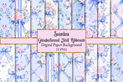 Floral Ribbonerie Seamless Patterns, a Texture Illustration by Dream Creation (Thumbnail 1 of 6)