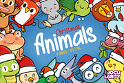 Cute Christmas Animal Cartoon Vector, an Animal Illustration by Jocularity Art (Thumbnail 1 of 3)
