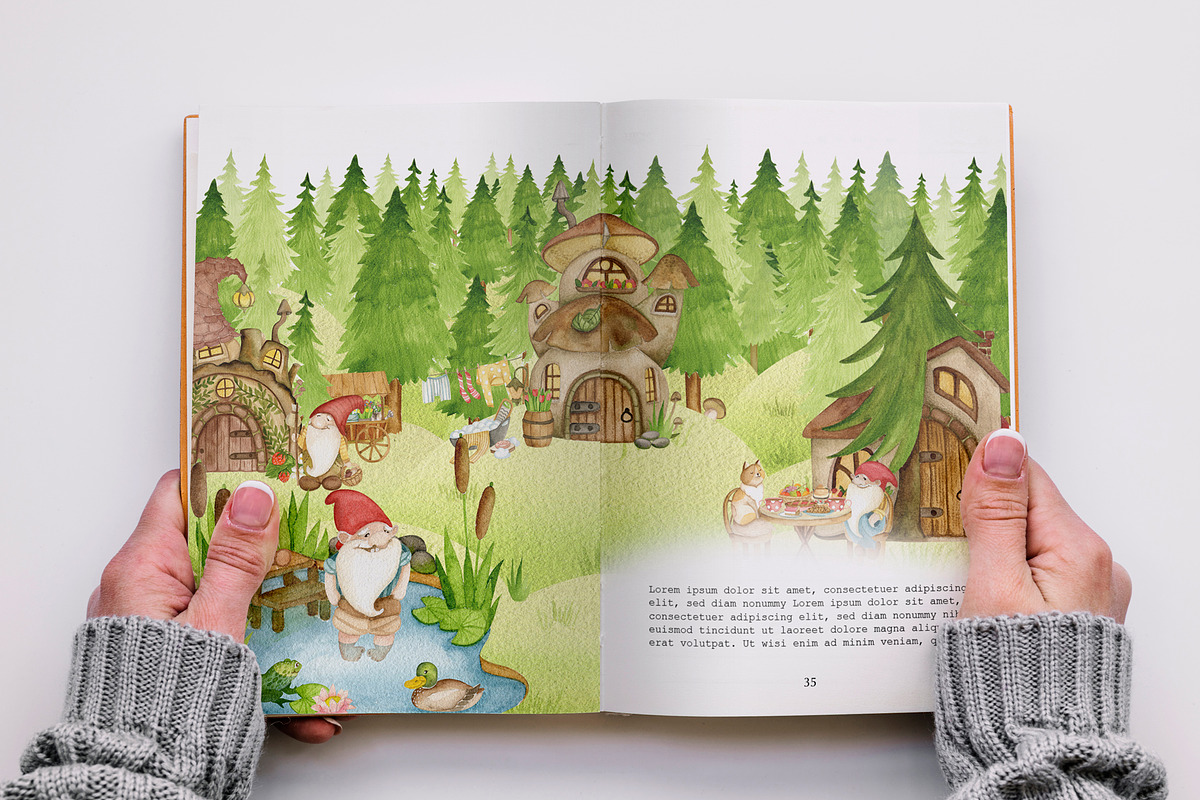 Watercolor gnomes. Big bundle, an Illustration by JuliaBadeeva (Photo 22 of 27)
