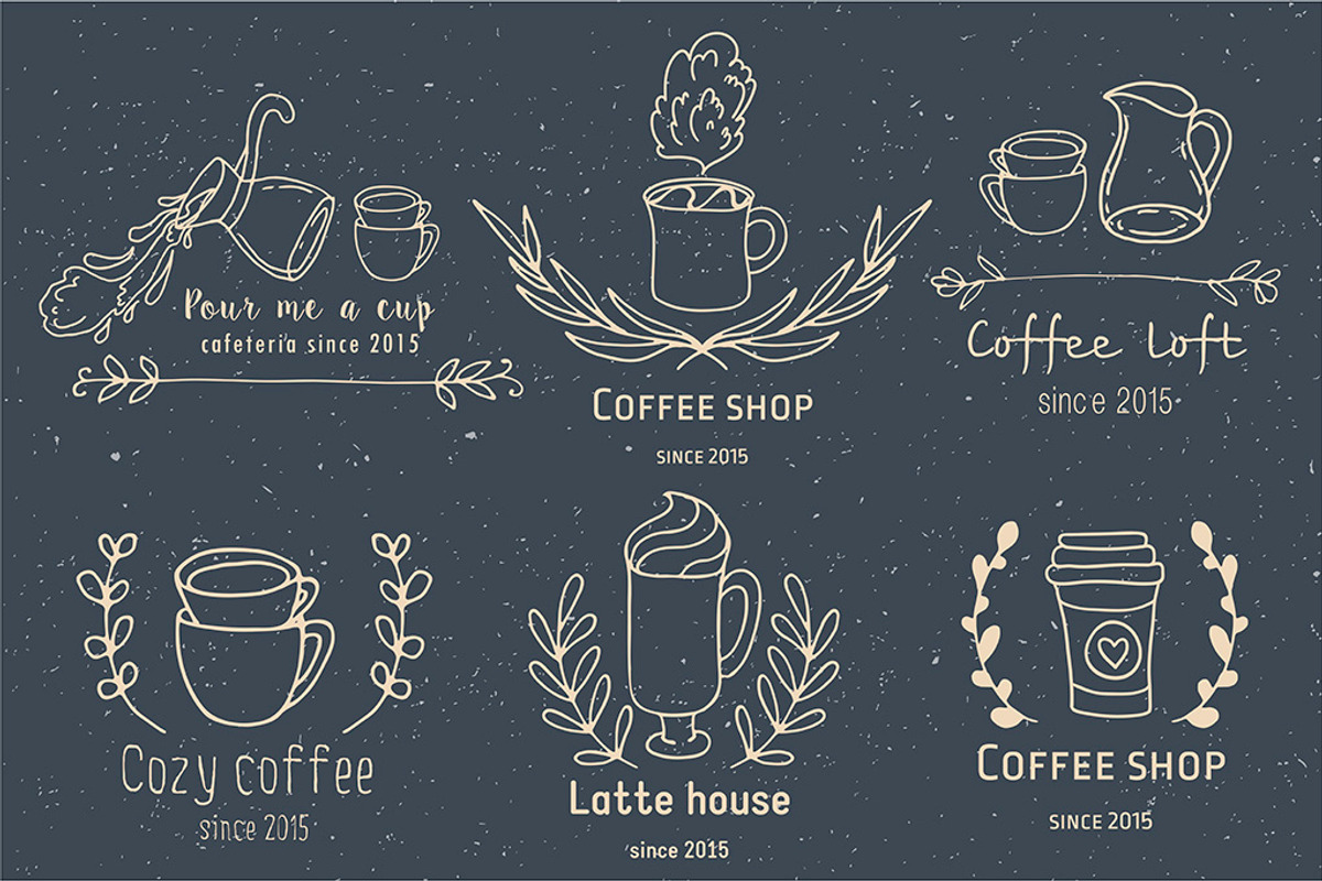 Doodle coffee shop logo creator, an Object Graphic by Sentimental postman (Photo 1 of 5)