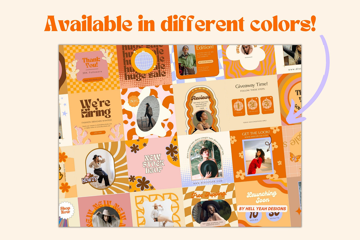 Cowgirl Instagram Post Templates, a Social Media Template by Hell Yeah Designs (Photo 10 of 10)