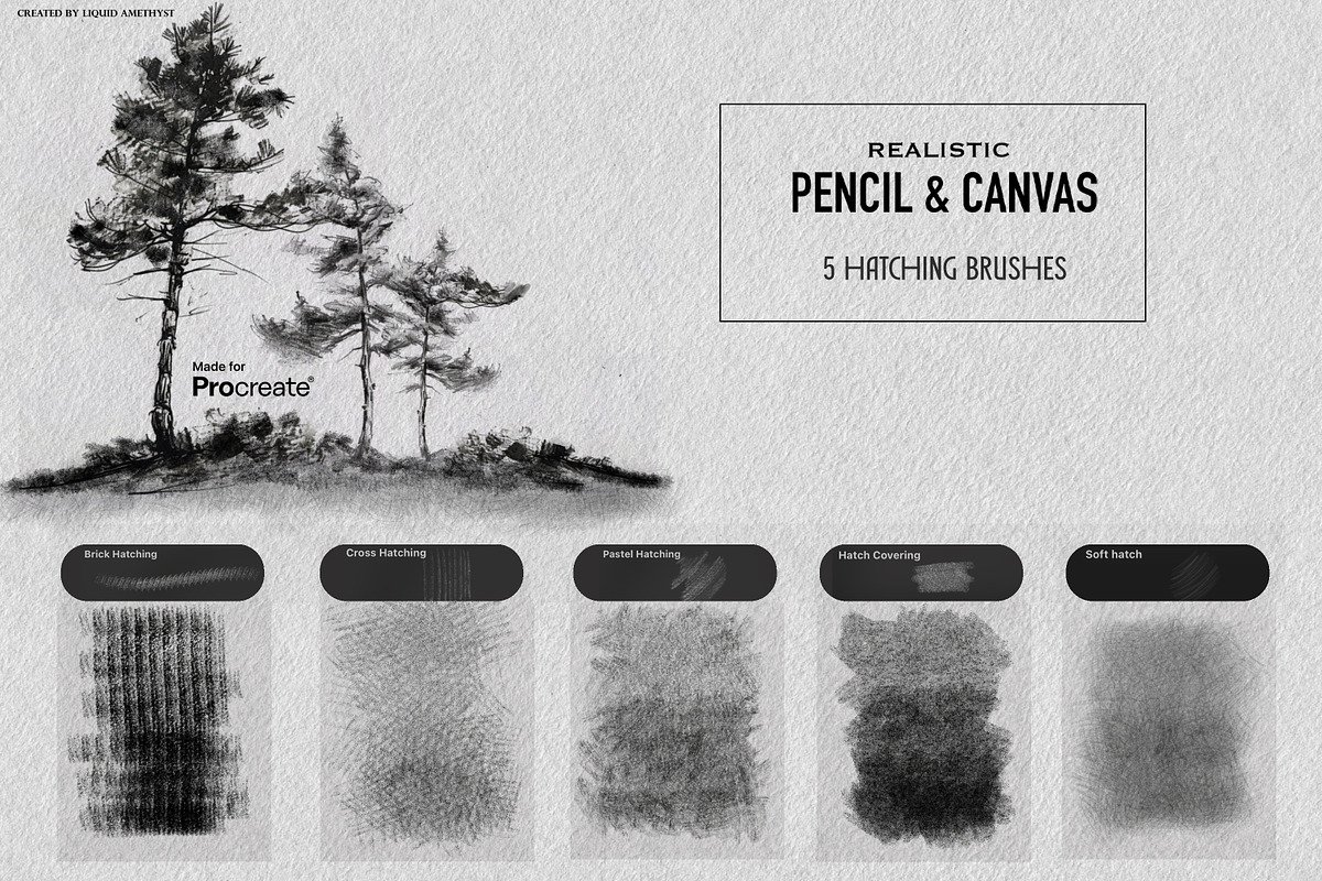 Real Pencil & Canvas for Procreate, a Brush Add-On by Liquid Amethyst Art (Photo 6 of 6)