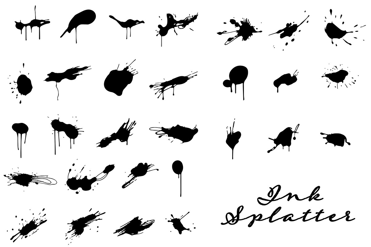 Ink Splatters And Splashes, an Illustration by Graphicsfuel (Photo 5 of 6)