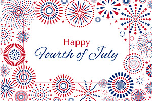 Fourth of July blue, red fireworks