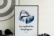 Watercolor Game Clipart, Gamer PNG, a Technology Illustration by BrushstrokeArtGB (Thumbnail 8 of 9)