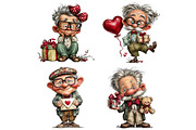 Quirky Valentine Grandpa Clipart, an Illustration by Craft Nest (Thumbnail 8 of 8)