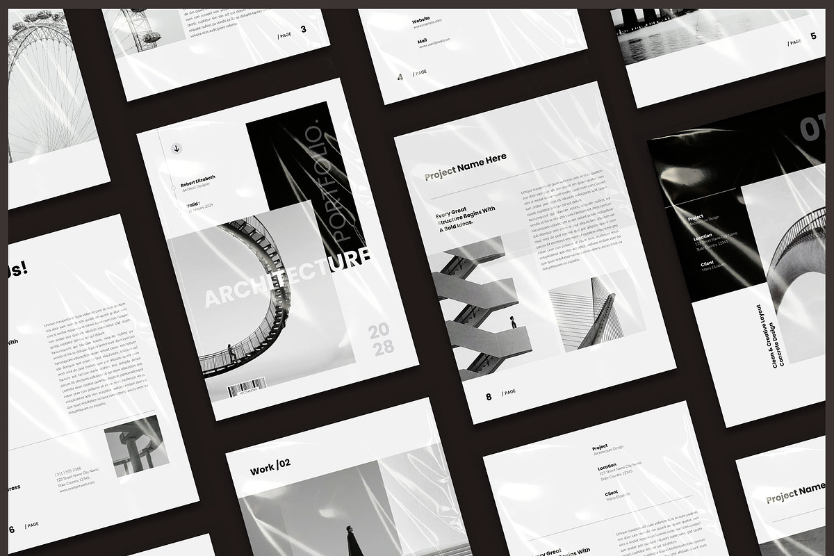 Architecture Portfolio Template, a Brochure Template by Spark_Creative (Photo 2 of 13)