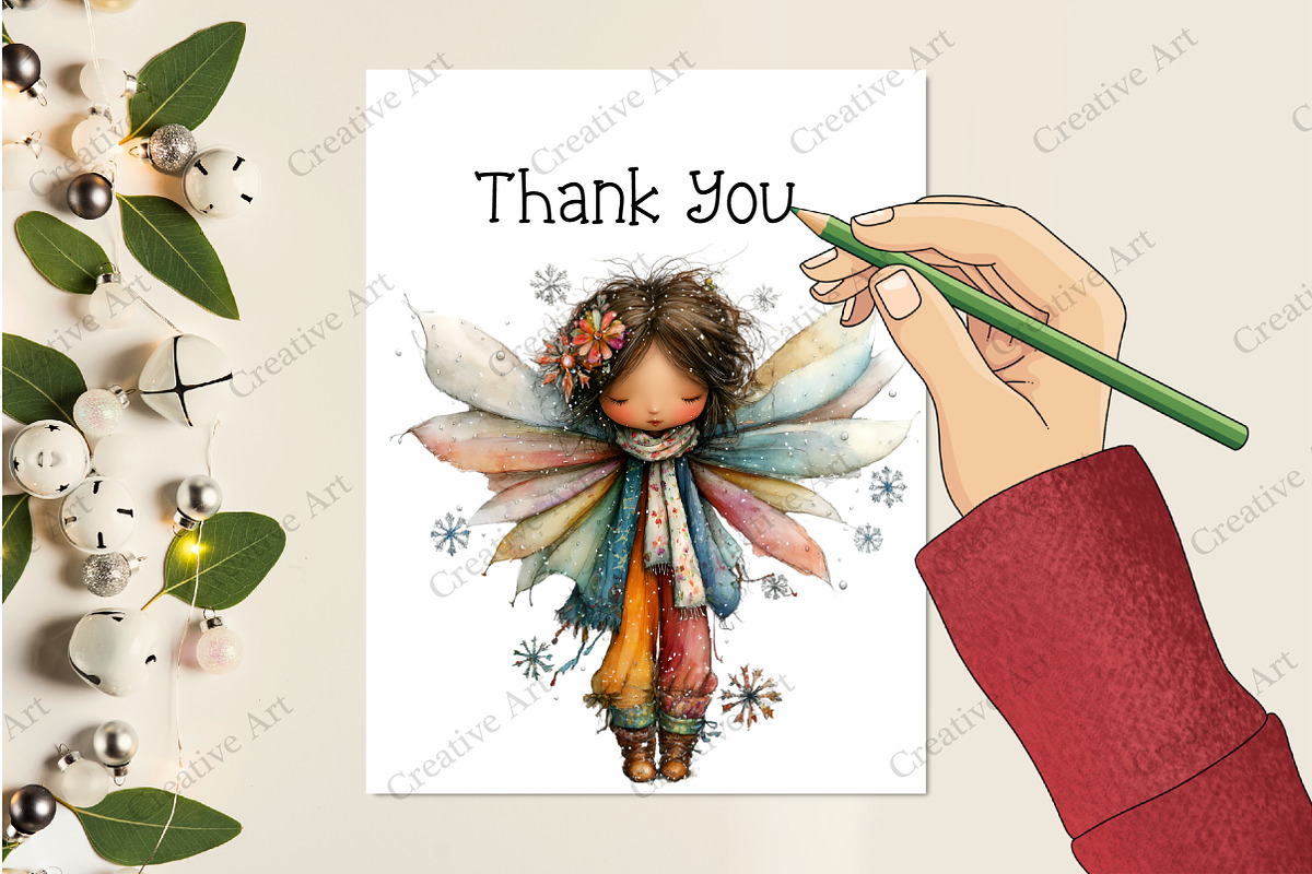 Whimsical Christmas Fairy Clipart, an Illustration by Creative Art (Photo 10 of 10)