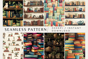 8 Books Seamless Repeating Patterns