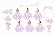 Quinceanera Lilac and Silver Clipart, an Illustration by Sunflower Day Love (Thumbnail 4 of 4)