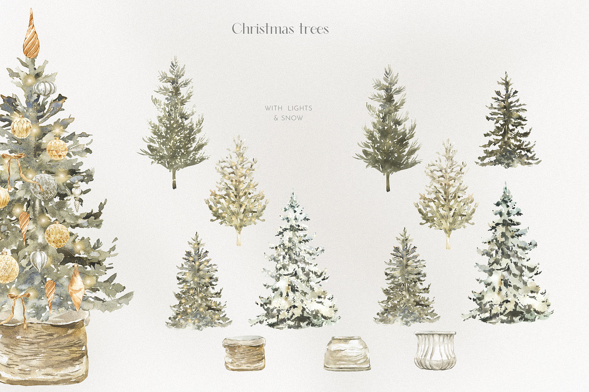 Modern Christmas Watercolor, an Animal Illustration by Cat In Colour (Photo 8 of 14)