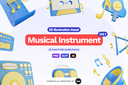 3D Musical Instrument Vol 1, an Object 3D Model by SLAB! Design (Thumbnail 1 of 4)