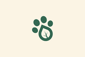 Leaf And Animal Footprint Logo