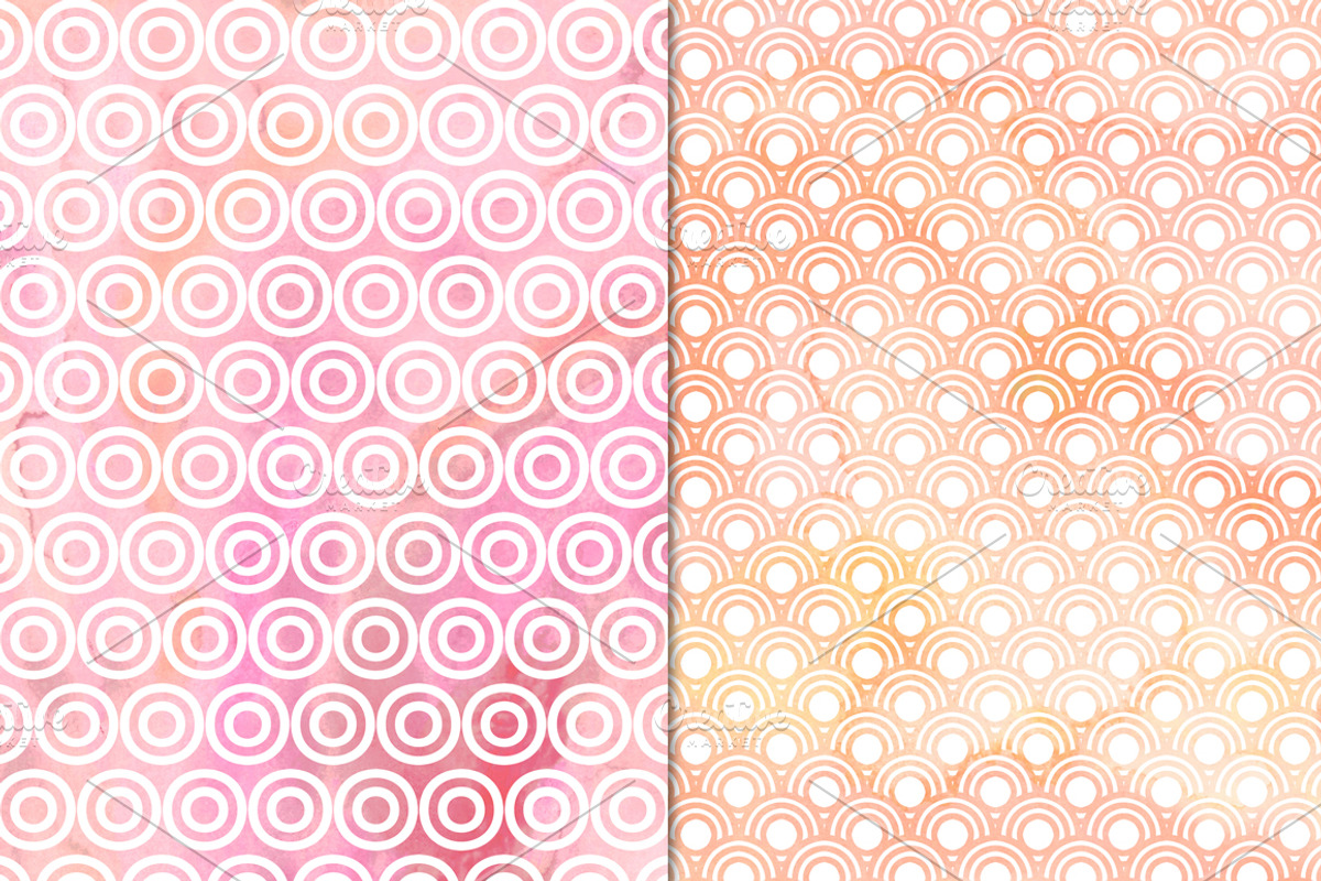 Warm Watercolor Polka Dot Patterns, a Pattern Graphic by Paper Element (Photo 4 of 5)