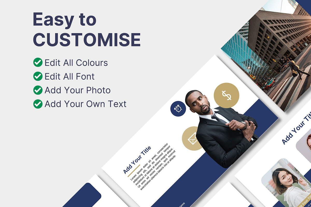 Blue and Gold Powerpoint Template, a Presentation Template by SKY CREATION (Photo 4 of 6)