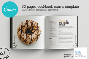 Square Donuts Recipes Canva Template