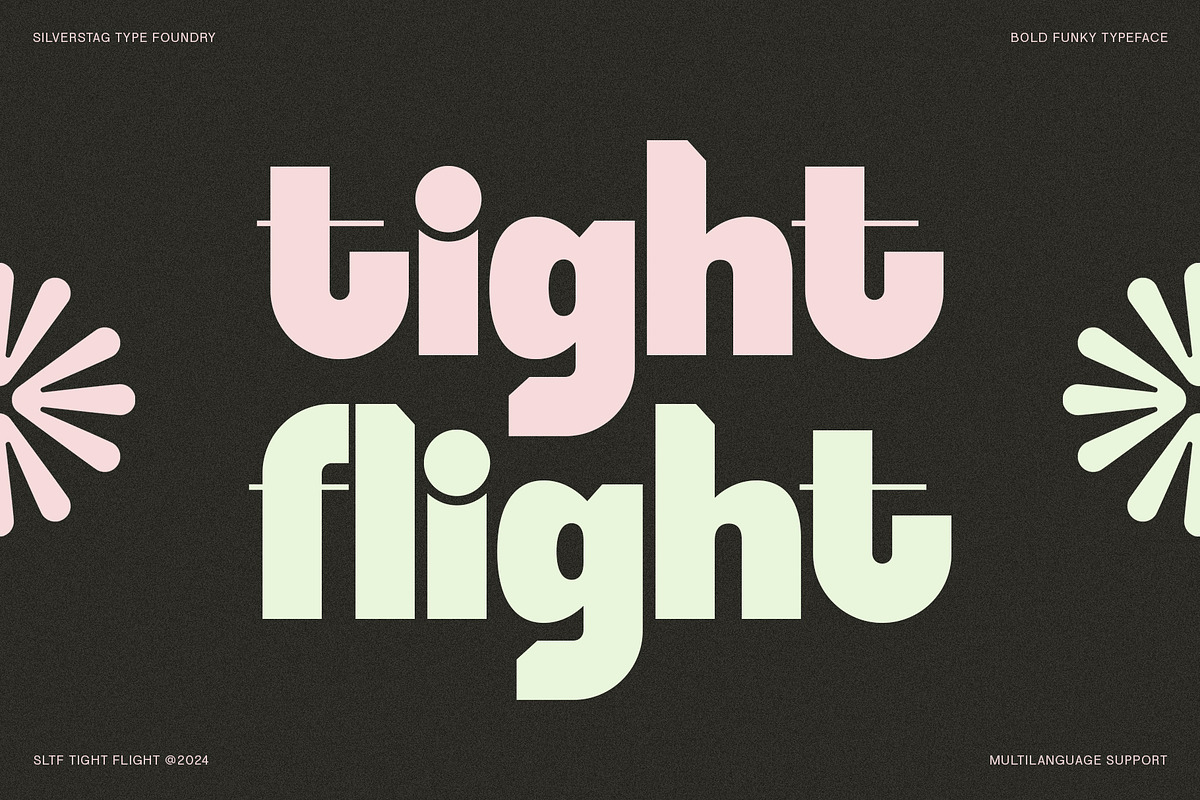 SLTF Tight Flight - Bold Funky Font, a Sans Serif Font by SilverStag Type Foundry (Photo 1 of 19)